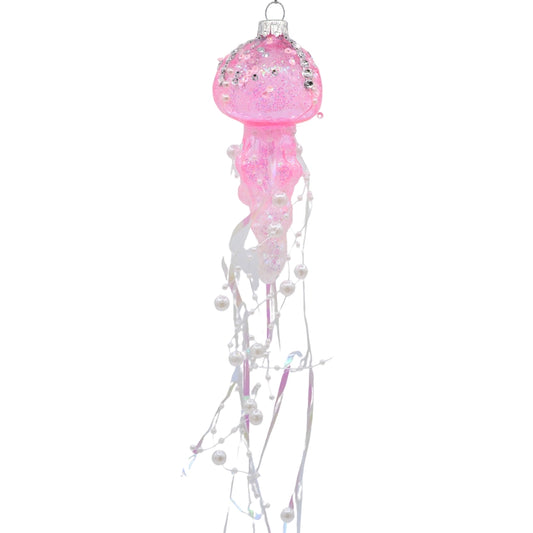 Pink Jellyfish Christmas bauble