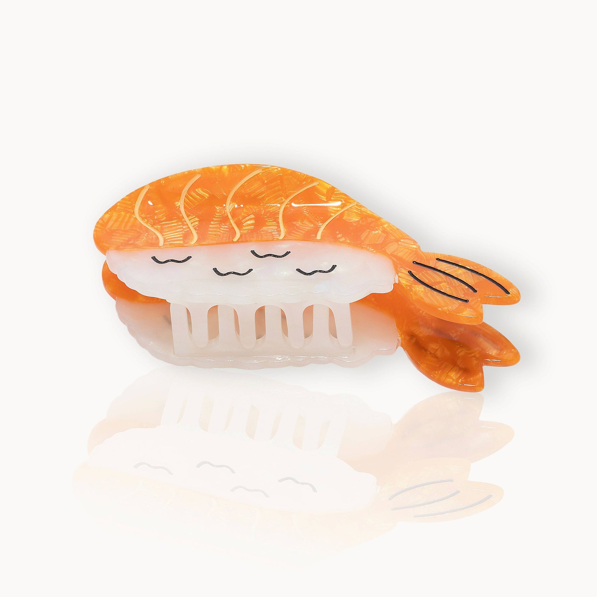 Haarspange mit Sushi-Nigiri-Garnelenmotiv