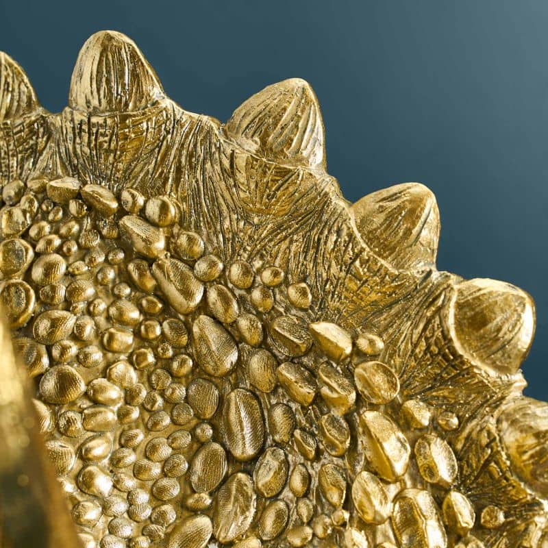 Wandleuchte Triceratops Cera Gold, Kunstharz, 31,5 x 28,5 cm