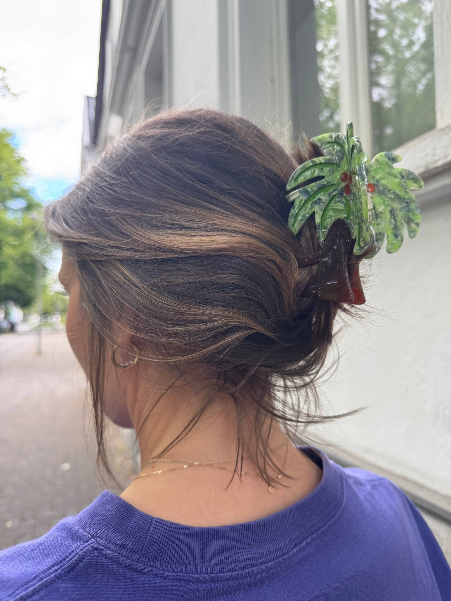 Haarspange mit Palmenmotiv