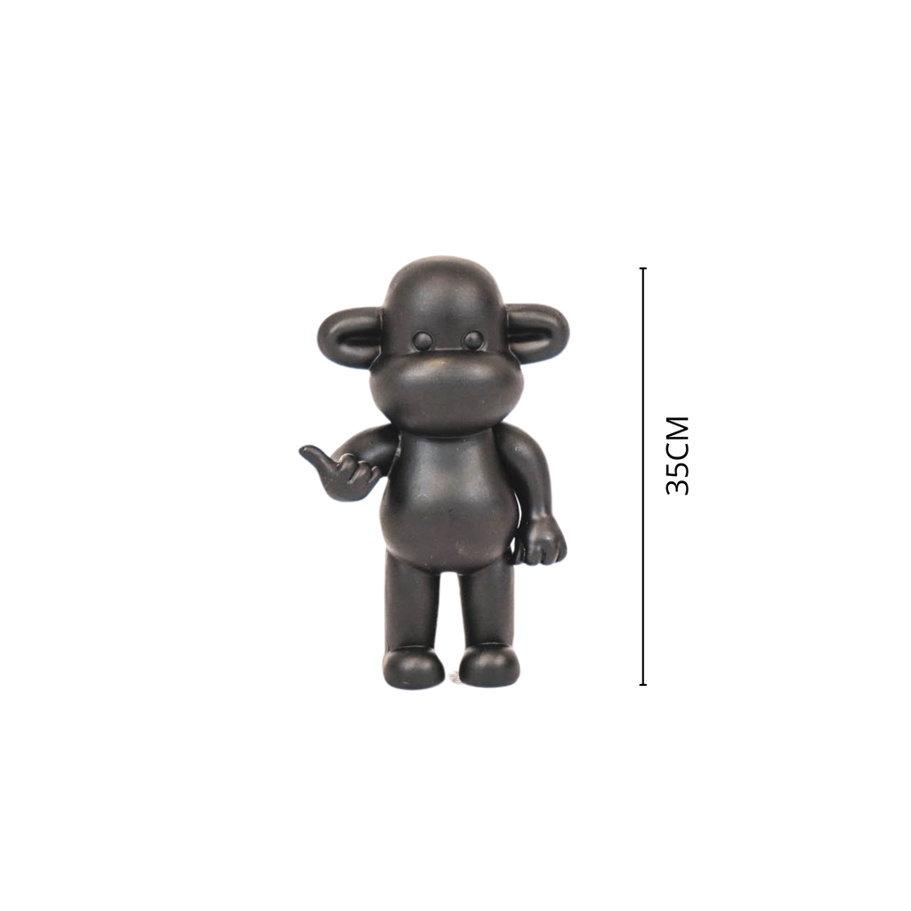 Ornement - Figurine Singe Hang Loose 'La Légende' - Polyrésine - Noir - 20,5x13,5x35cm | Design-lahjat ja sisustustuotteet
