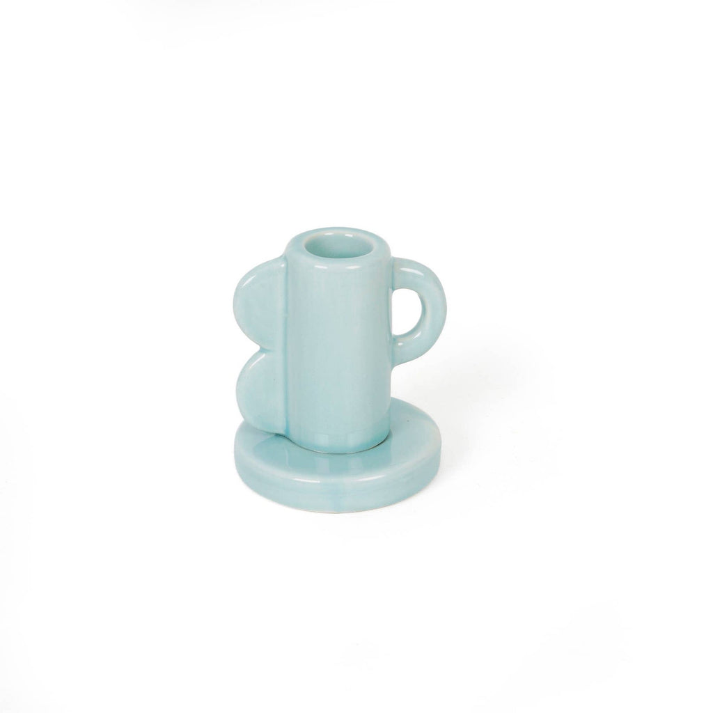 Porte Bougie Vagues Vintage Bleu Clair Helio Ferretti Vue 1
