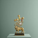 Chandelier Lion Poly/Métal, 20 x 15 x 37 cm