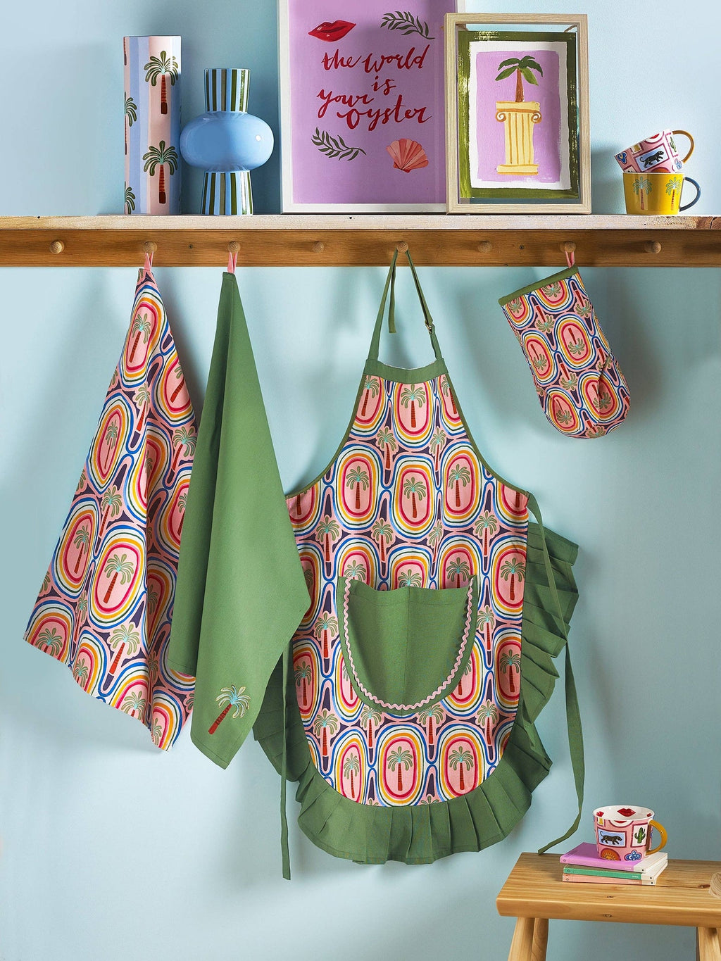 Torchons Palmier de la Côte Électrique - Lot de 2