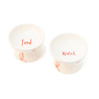 Distributeur de Nourriture pour Chat Surélevé Blanc Peint à la Main Helio Ferretti Vue 1