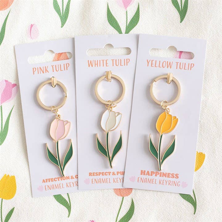 Pink Tulip Keychain