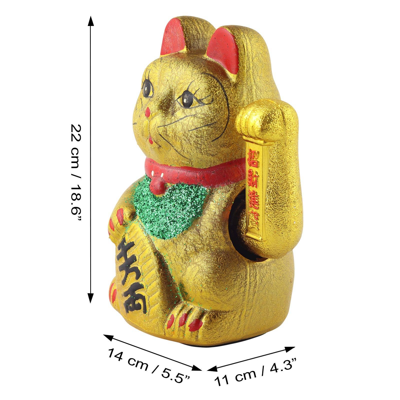 Chat Chanceux doré en céramique 17cm