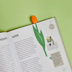 Lesezeichen mit orangefarbenem Tulpenmotiv
