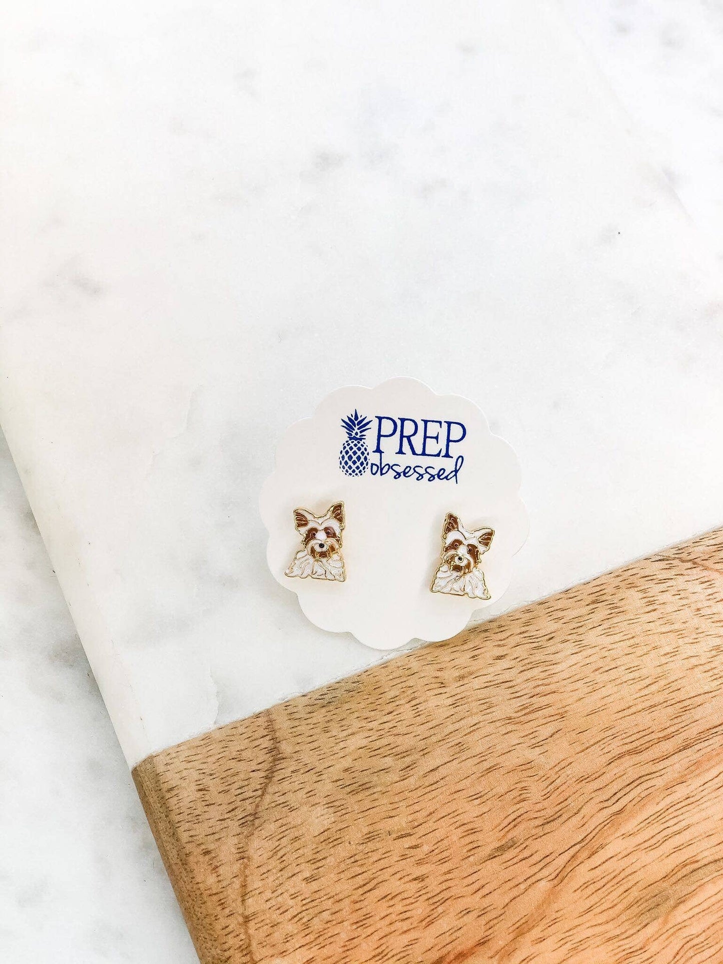 Yorkshire Terrier Enamel Stud Earrings