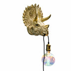 Wandleuchte Triceratops Cera Gold, Kunstharz, 31,5 x 28,5 cm