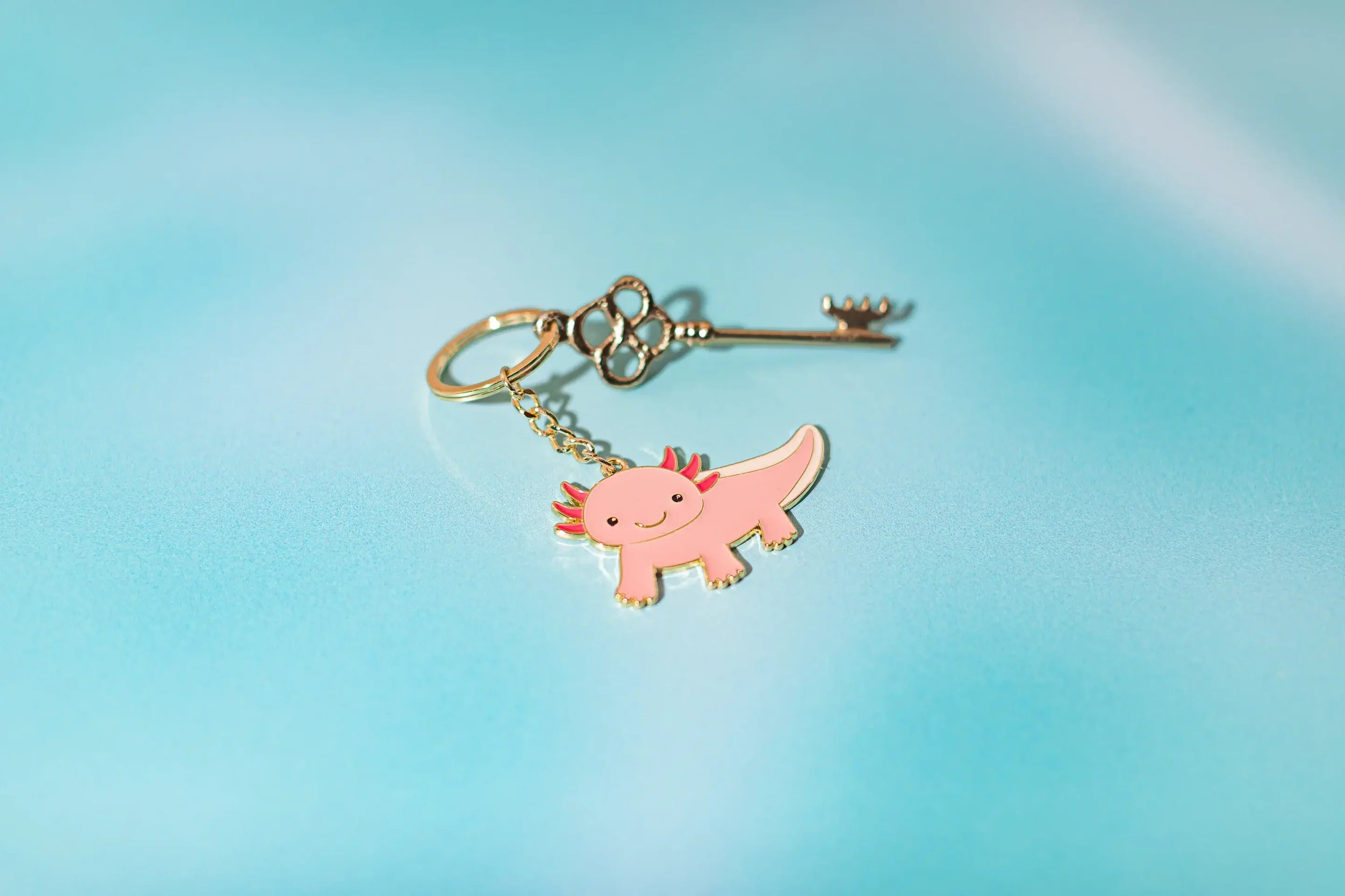 Axolotl-Emaille-Schlüsselanhänger