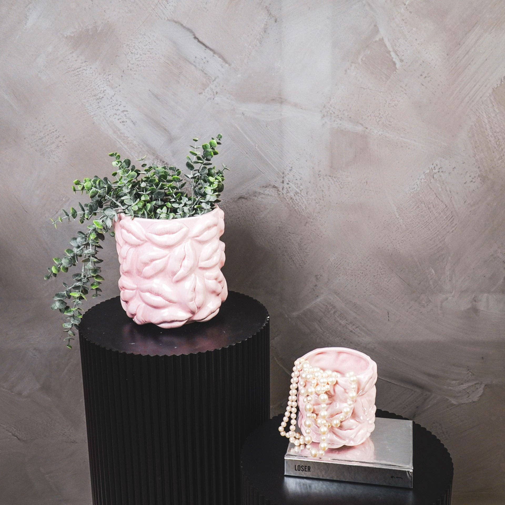 Pot - Kisses - Ceramic - Light Pink - 17.5x17.5x17.5cm