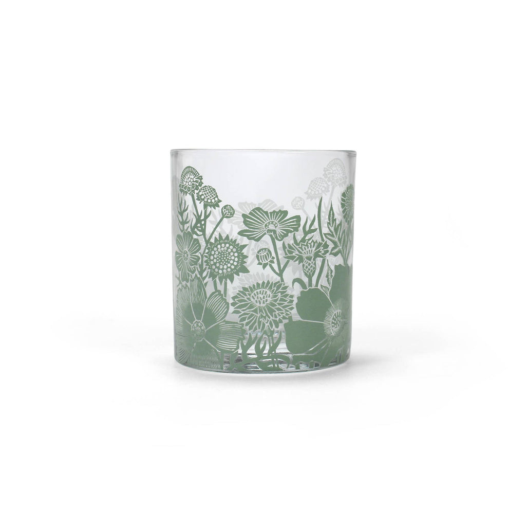 Glasbecher Woodland – grüne Blüten