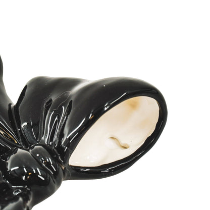 Wall Vase - Bowl Vase - Ceramic - Black - 19x18.5x5.5 cm