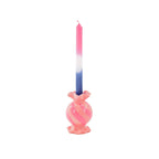 Runder Kerzenhalter in Form von Toffee-Bonbons – Keramik – Rosa/Neon – 8,5 x 8,5 x 13 cm