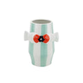 Vase - Vase à fleurs Poisson-Menthe/Blanc/Orange - 14x11,5x18,5cm