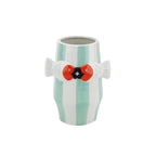 Vase - Vase à fleurs Poisson-Menthe/Blanc/Orange - 14x11,5x18,5cm
