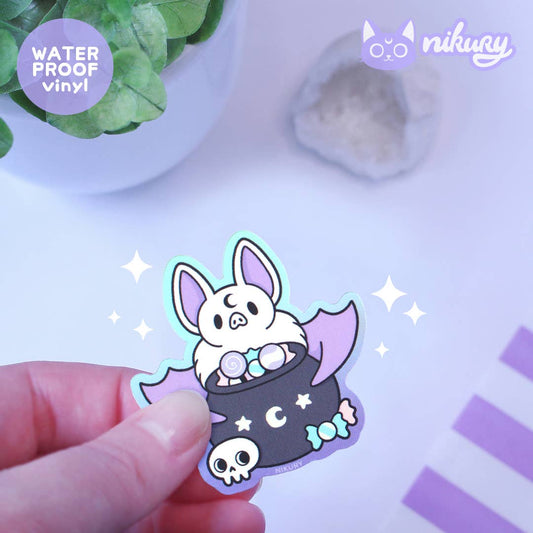 Witch Bat Holographic Sticker