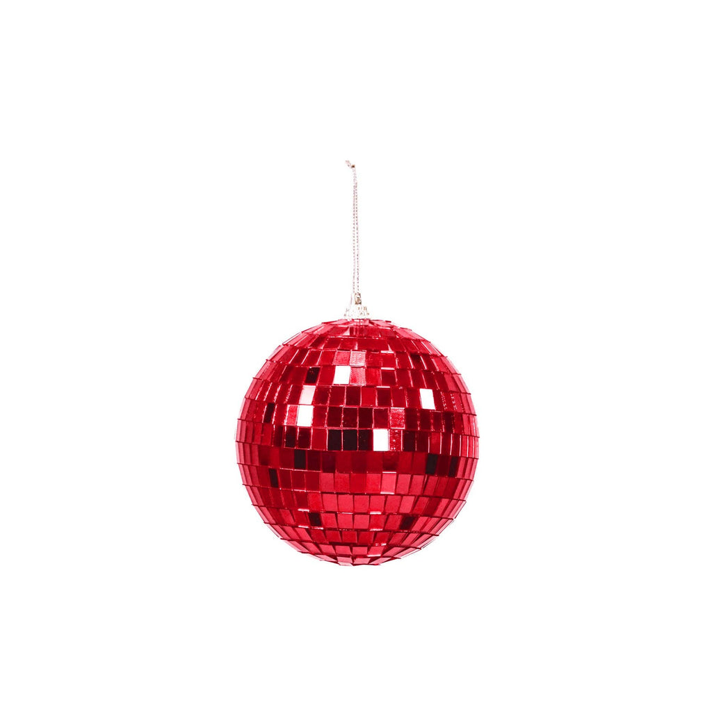 Boule de Noël Disco Rouge - 8cm