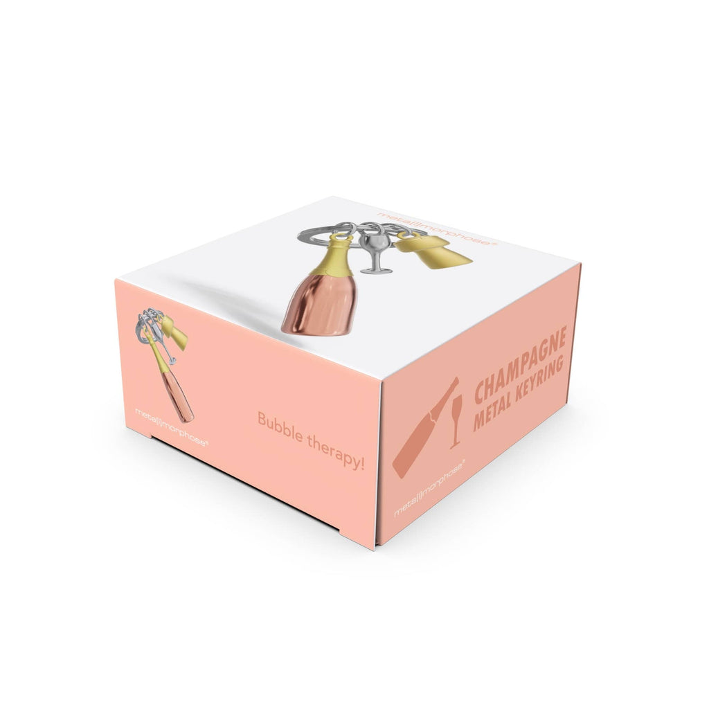 Oggetto regalo di design – porte cles champagne rose gold metalmorphose