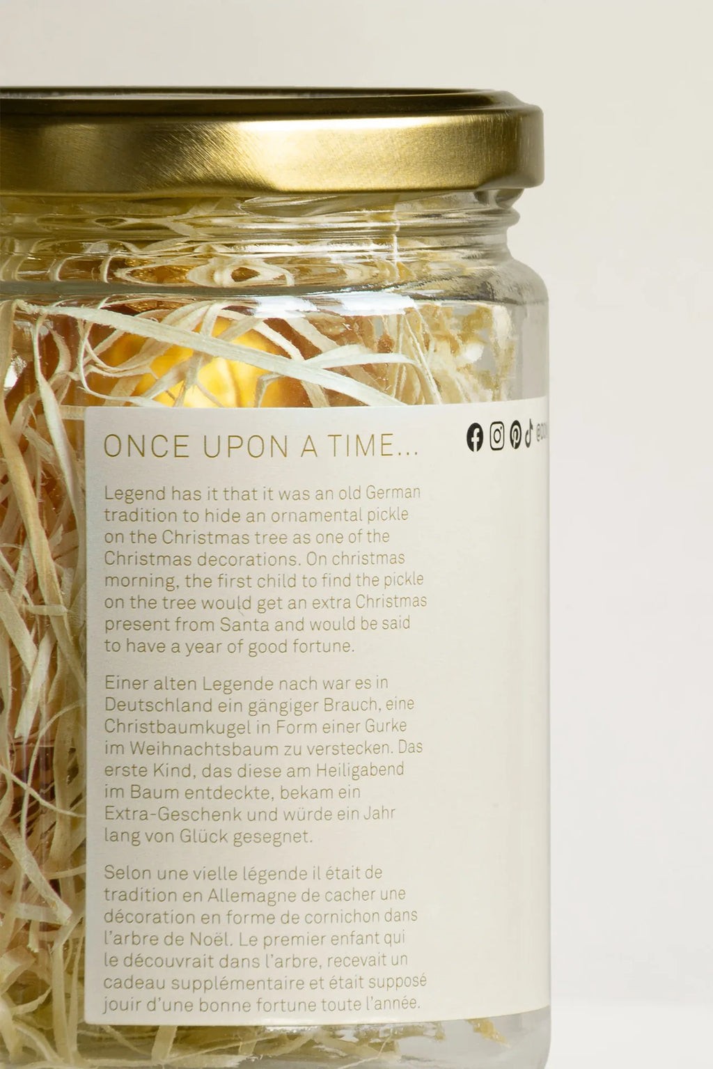 Design-lahja – boule de noel cornichon jaune donkey