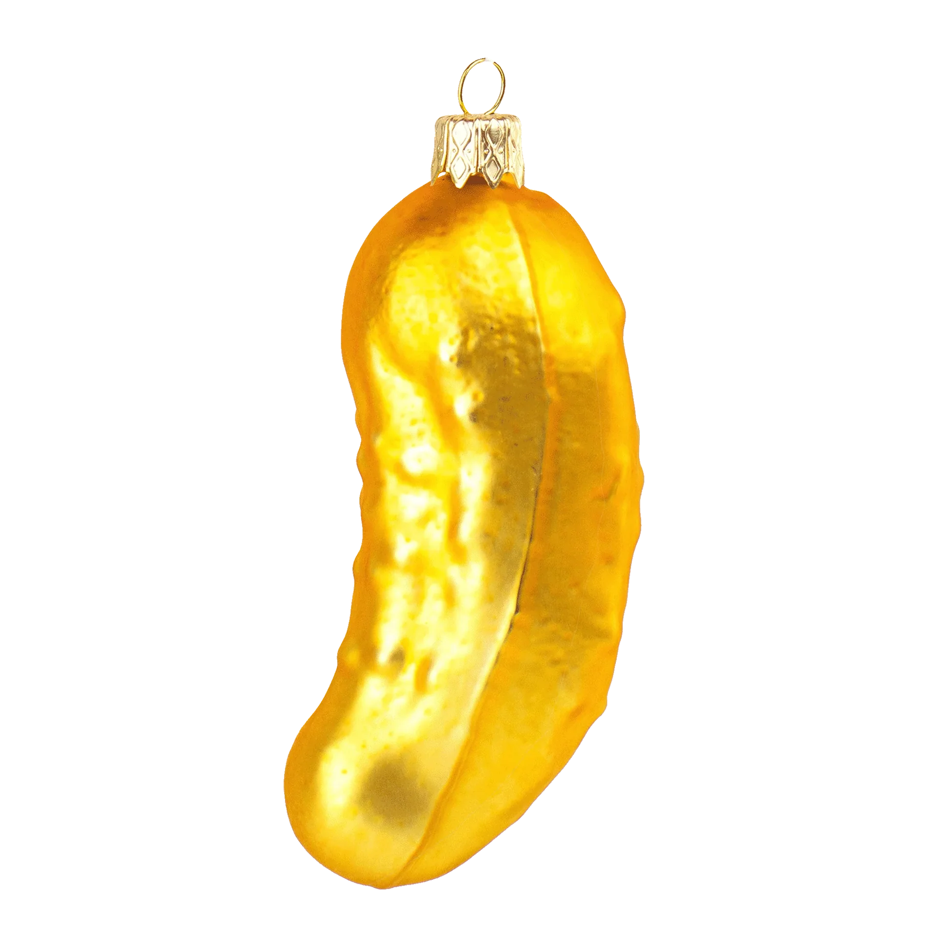 Designcadeau – boule de noel cornichon jaune donkey