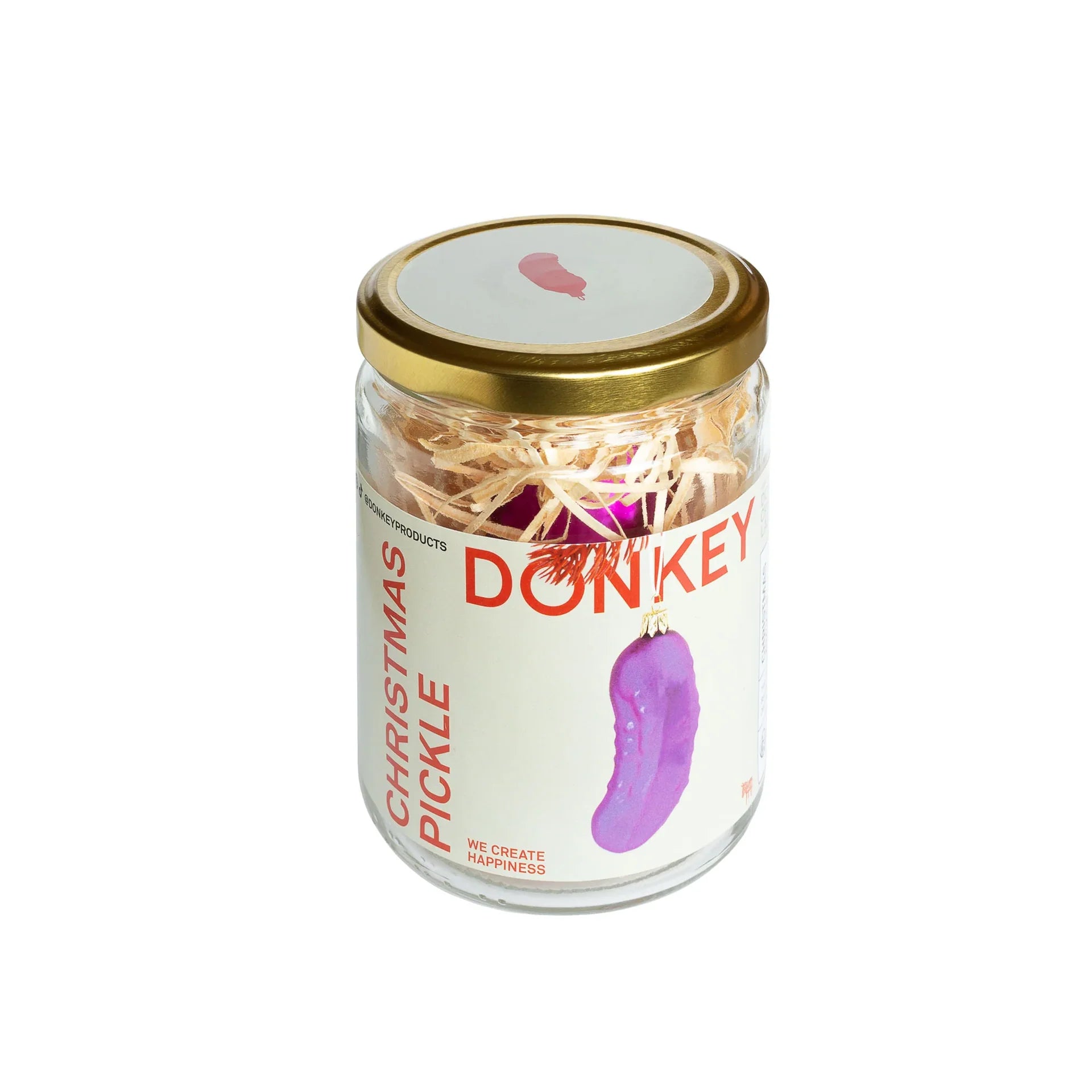 Designcadeau – boule de noel cornichon rose donkey