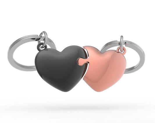 Pink Hearts Couple Keychain