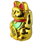 Chat chanceux doré 20cm