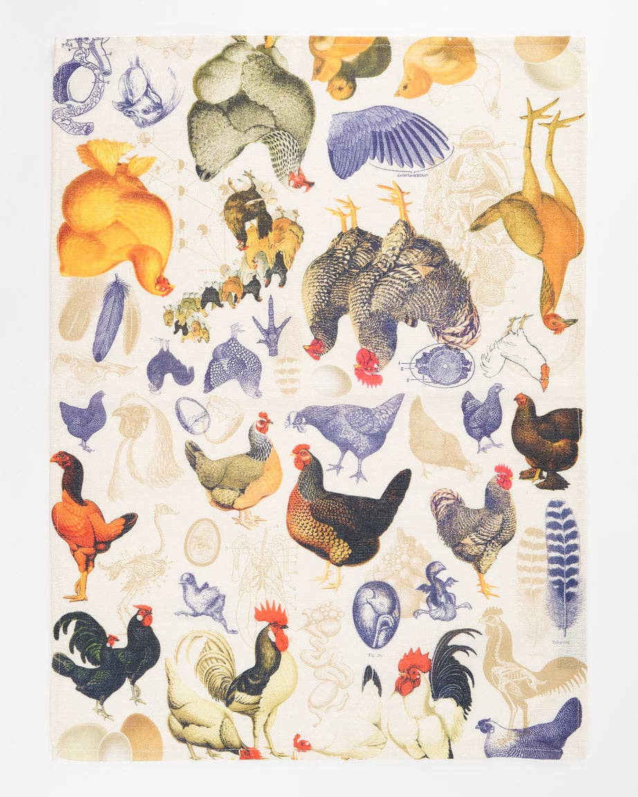 Oggetto regalo di design – Torchon Poules & Poussins – produit scientifique Cognitive Surplus EU, vue 1