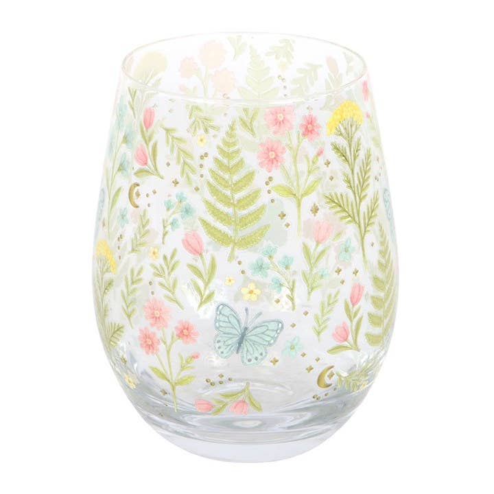 Verre sans pied à motif floral Luna Bloom