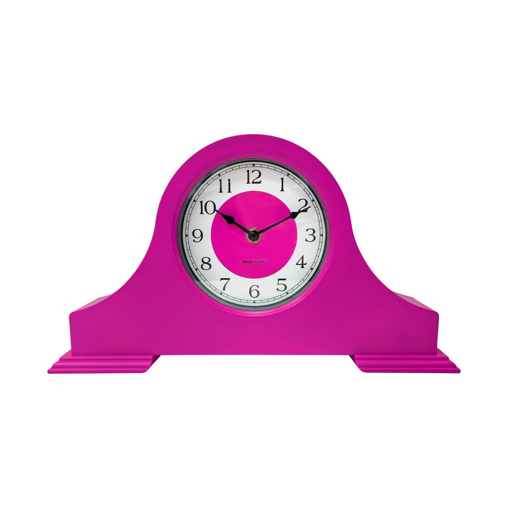 Horloge - Pendule de cheminée - Rose néon - 36x8,5x20 cm