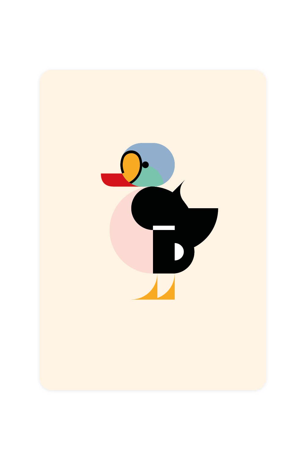 Postcard with King Eider