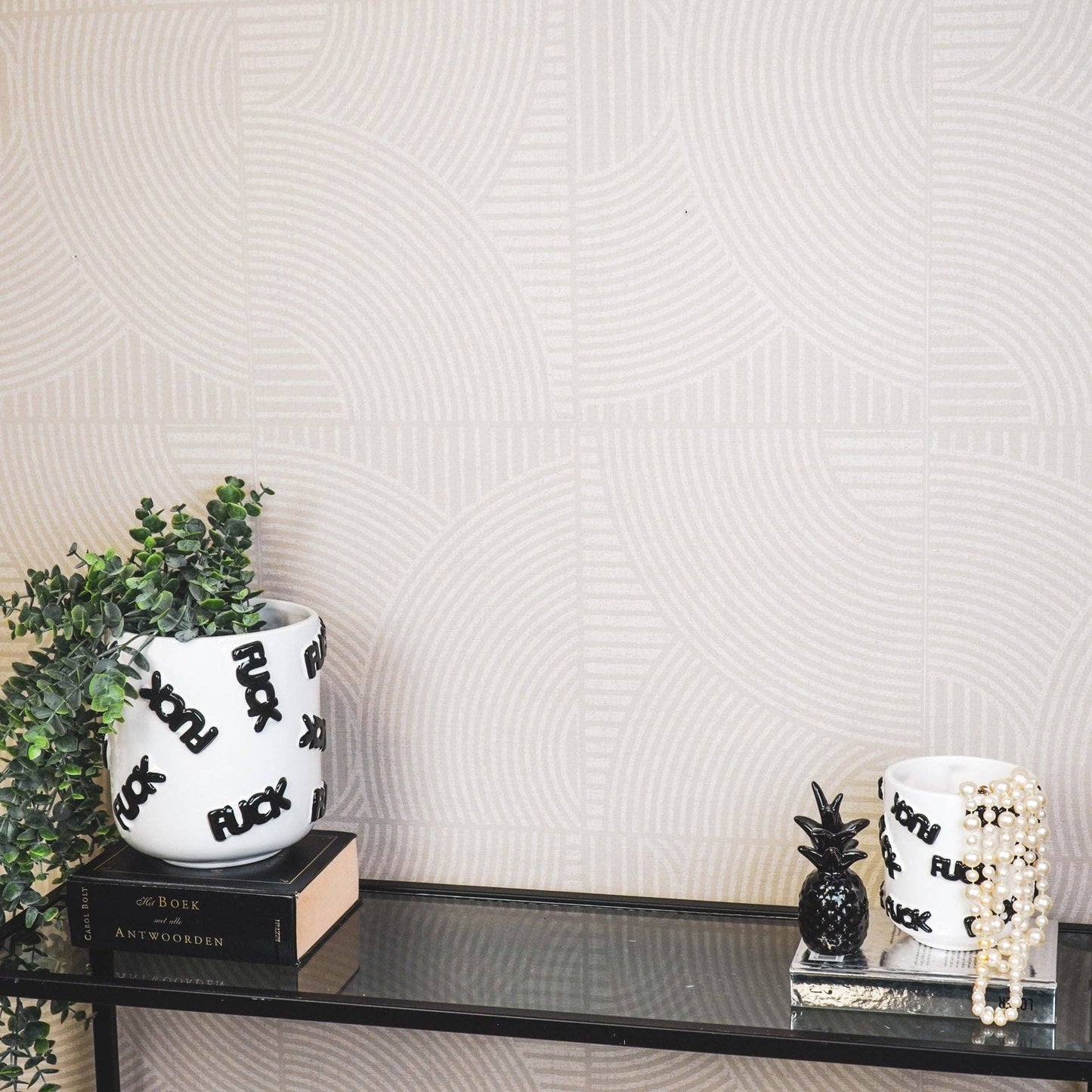 Pot - 'MERDE' - Céramique - Blanc/Noir - 17,5x17,5x17,5cm