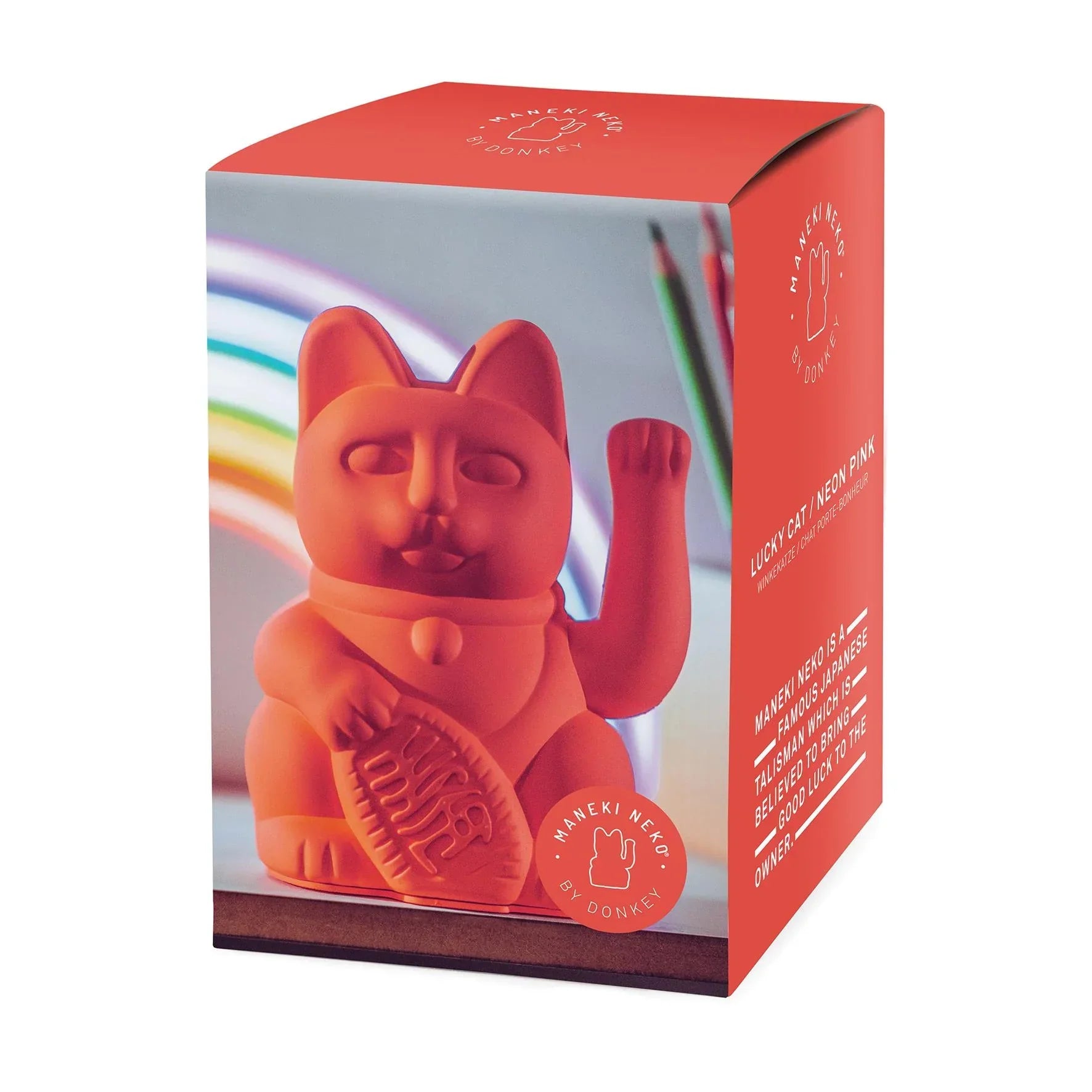 Design-lahja – Chat Chanceux Orange Néon - le Chat Chanceux