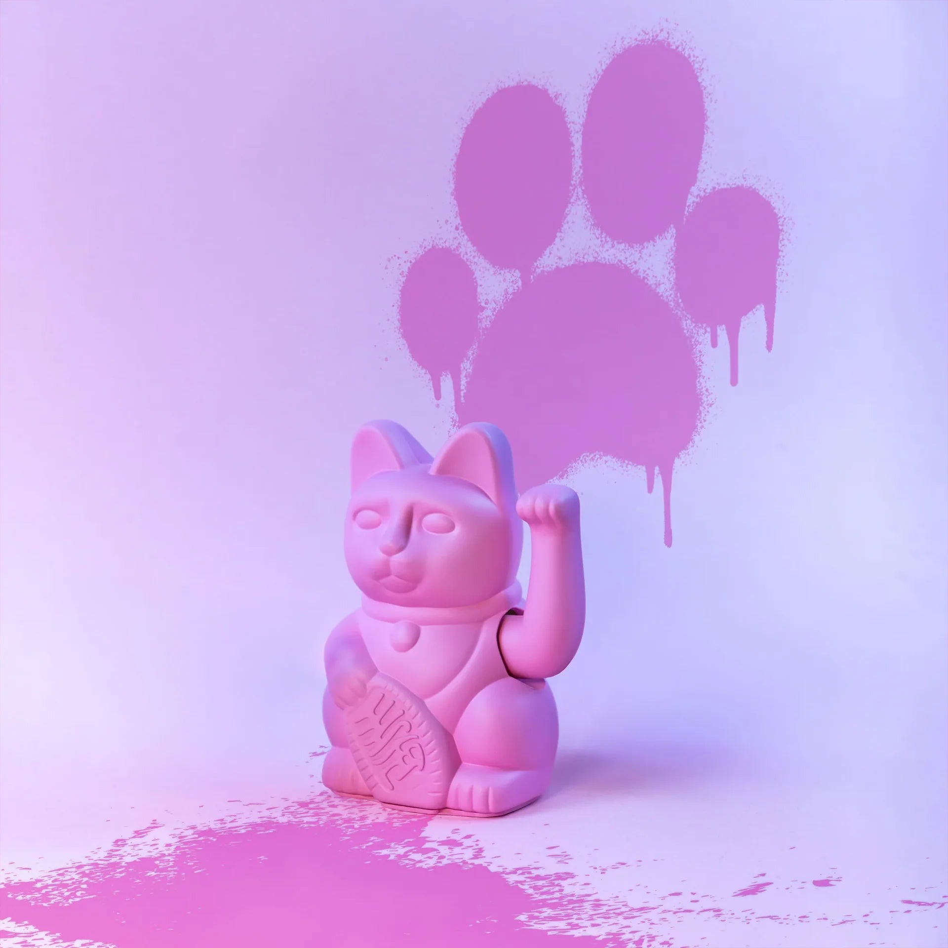Chat Chanceux Rose Vif | Objetos de diseño y regalos originales
