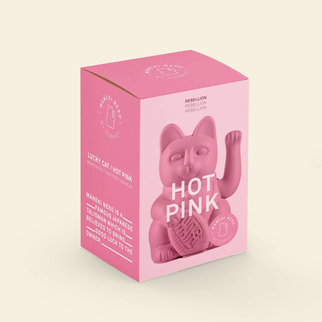 Chat Chanceux Rose Vif | Objetos de diseño y regalos originales