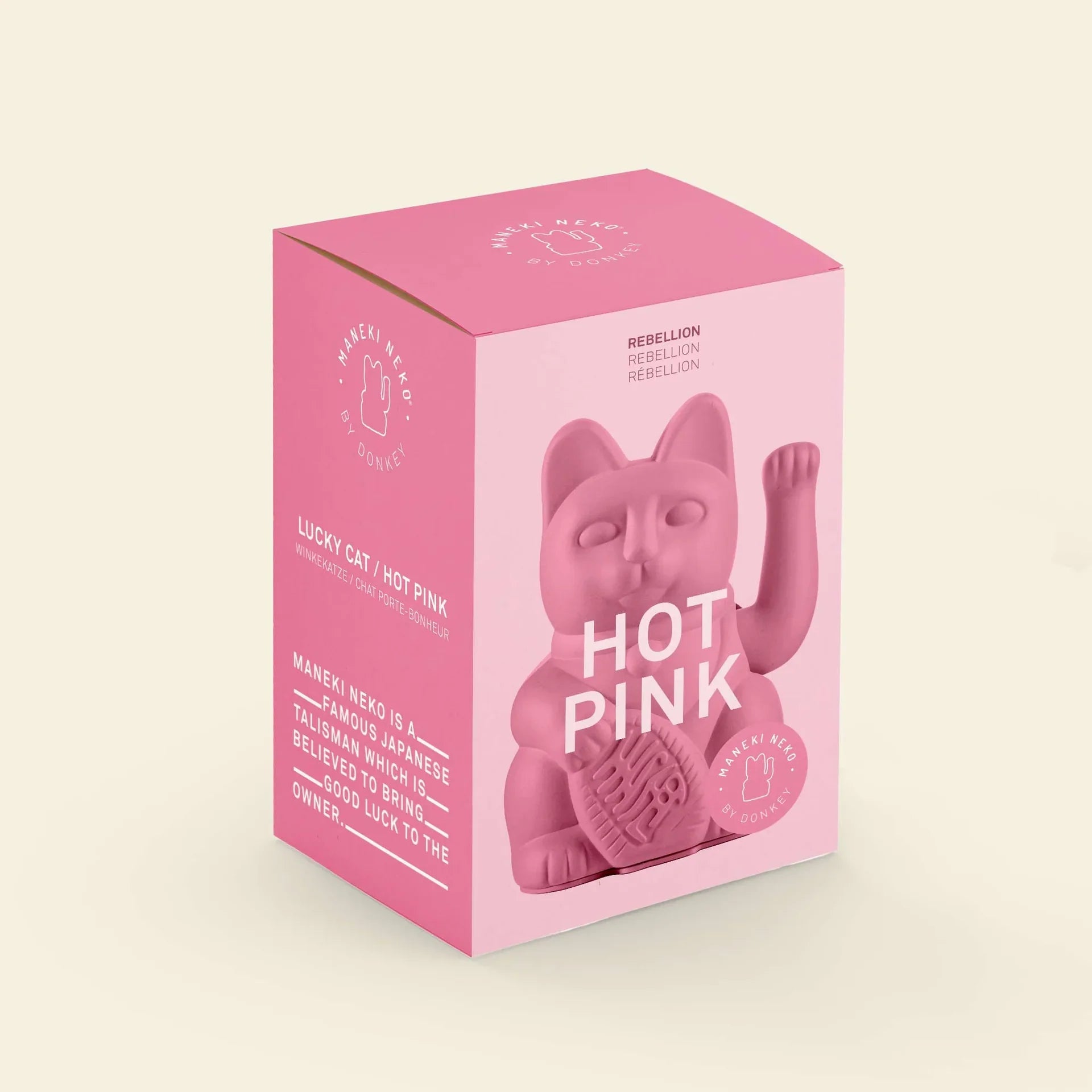 Chat Chanceux Rose Vif | Objetos de diseño y regalos originales