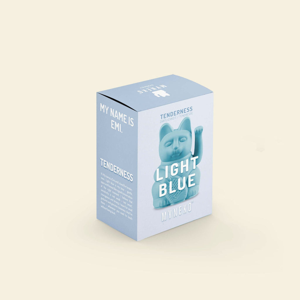 Vue du produit : Mini Chat Chanceux Bleu Clair "Emi" – Donkey Products