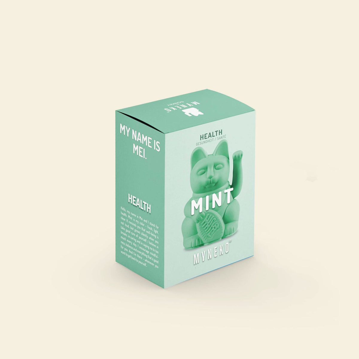 Vue du produit : Mini Chat Chanceux Vert Menthe "Mei" – Donkey Products