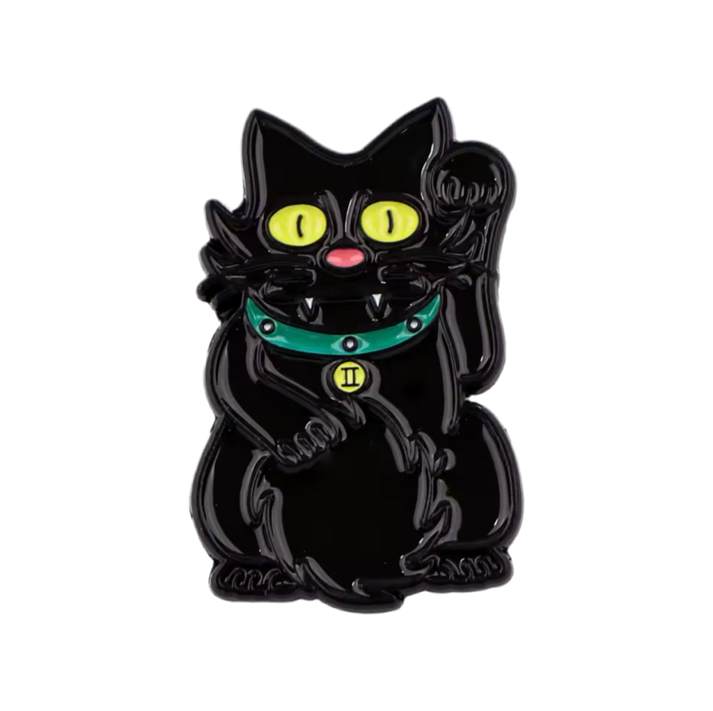 Design-lahja – pins chat chanceux noir snowball lcc