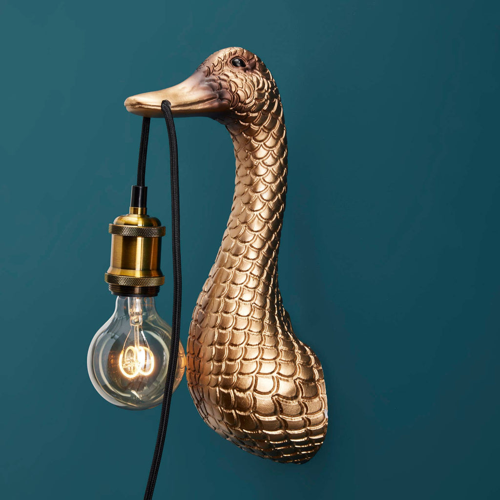 Enten-Wandleuchte „Sohn einer Ente“ Gold