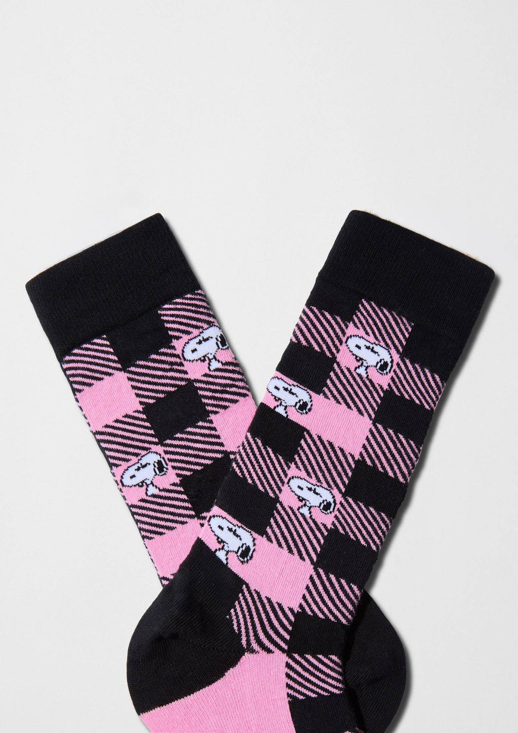 BeSnoopy Tartan Rose - Chaussettes coton biologique