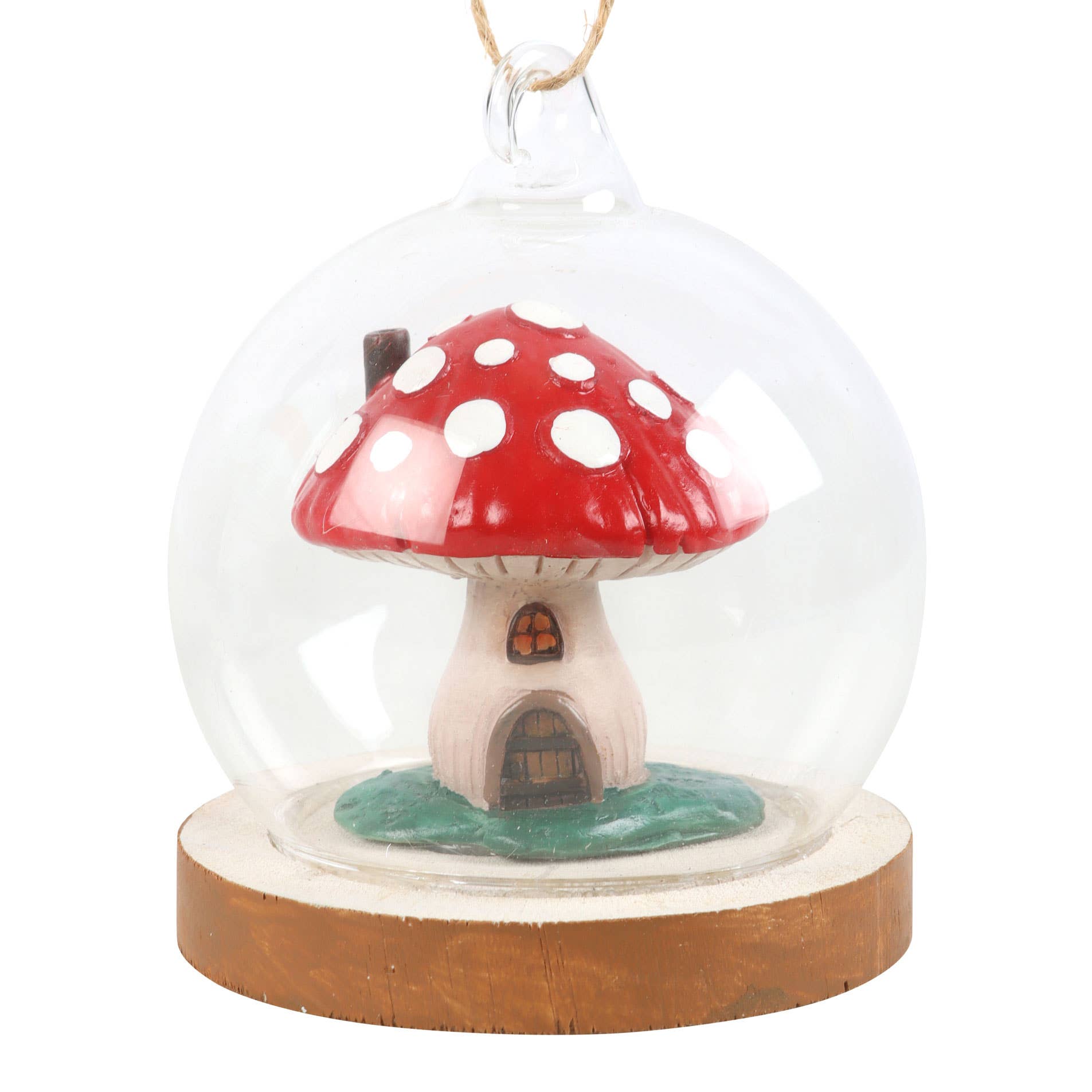 Décoration suspendue en forme de dôme en verre Mushroom House | Design e regali originali
