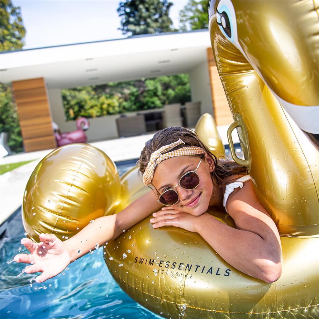 Cygne Gonflable Doré XXL | Design e regali originali