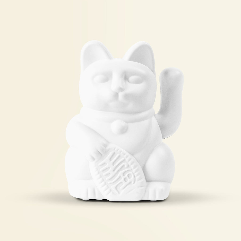 Mini Chat Chanceux Solaire Blanc “Shiora”