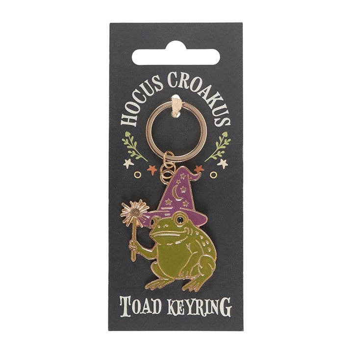 Porte-clés Halloween Crapaud magique « Hocus Croakus »