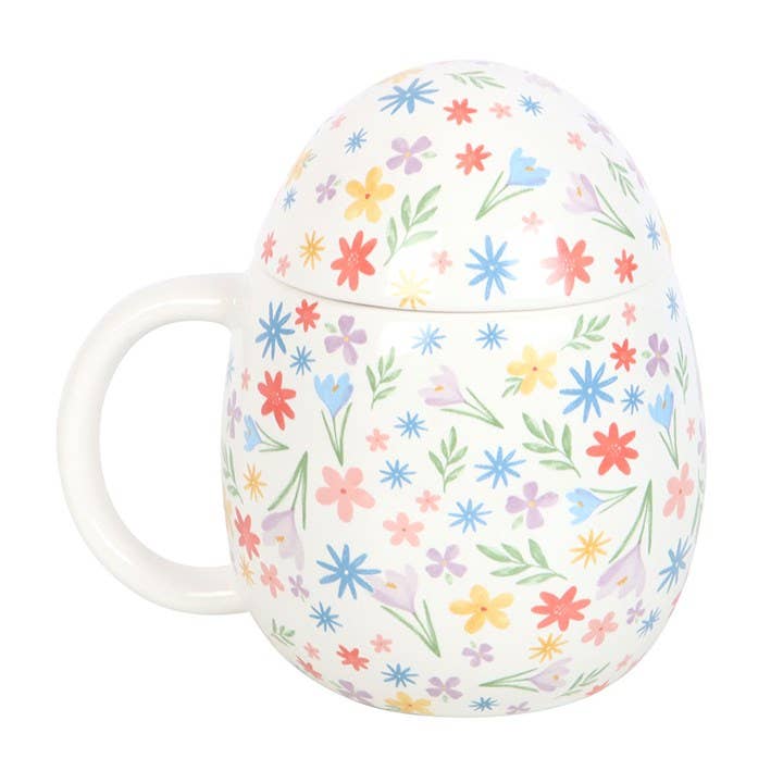 Osterbecher mit Frühlingsblumenmuster