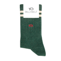 Chaussettes Retro - Vert canard, rayé beige | Design e regali originali