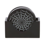 Set de 4 dessous de verre gothiques noirs avec motif toile d’araignée